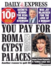 Daily Express (UK) Newspaper Front Page for 30 March 2016