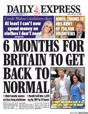 Daily Express (UK) Newspaper Front Page for 30 March 2020