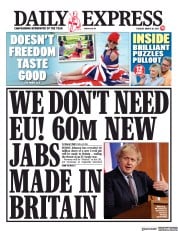 Daily Express (UK) Newspaper Front Page for 30 March 2021