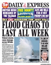 Daily Express (UK) Newspaper Front Page for 30 April 2012