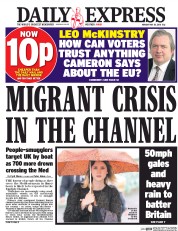 Daily Express (UK) Newspaper Front Page for 30 May 2016