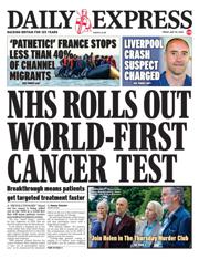 Daily Express front page for 30 May 2025