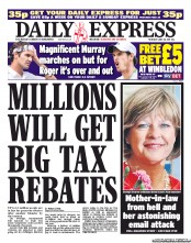 Daily Express (UK) Newspaper Front Page for 30 June 2011