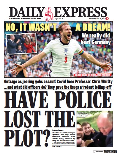 Daily Express Newspaper Front Page (UK) for 30 June 2021