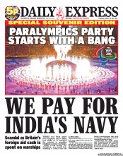 Daily Express (UK) Newspaper Front Page for 30 August 2012