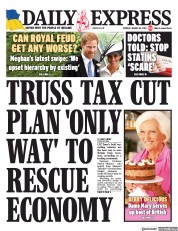 Daily Express (UK) Newspaper Front Page for 30 August 2022