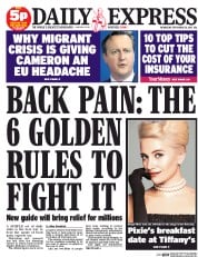Daily Express (UK) Newspaper Front Page for 30 September 2015