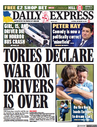 Daily Express Newspaper Front Page (UK) for 30 September 2023
