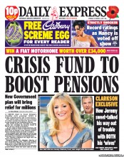 Daily Express Newspaper Front Page (UK) for 31 October 2011