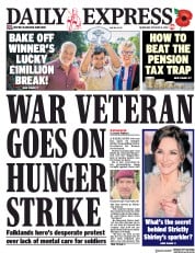 Daily Express (UK) Newspaper Front Page for 31 October 2018