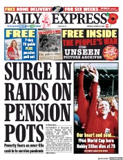 Daily Express (UK) Newspaper Front Page for 31 October 2020