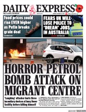 Daily Express (UK) Newspaper Front Page for 31 October 2022