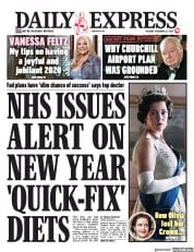 Daily Express (UK) Newspaper Front Page for 31 December 2019