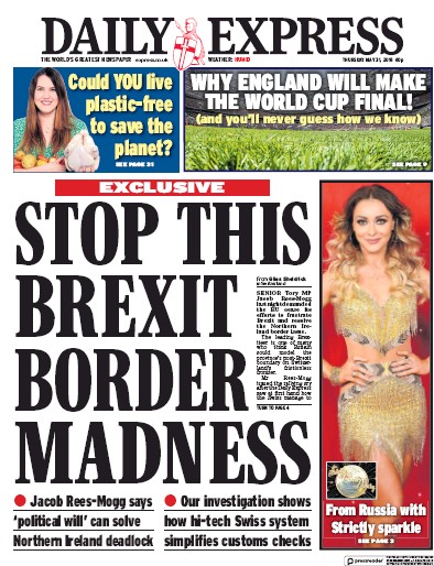 Daily Express Newspaper Front Page (UK) for 31 May 2018