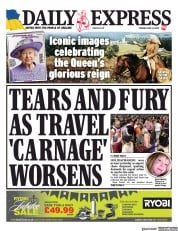 Daily Express (UK) Newspaper Front Page for 31 May 2022
