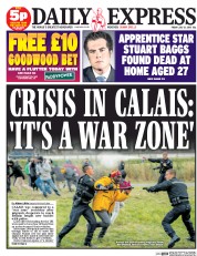 Daily Express Newspaper Front Page (UK) for 31 July 2015