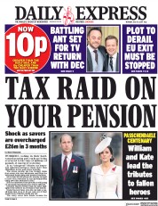 Daily Express (UK) Newspaper Front Page for 31 July 2017