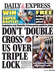 Daily Express (UK) Newspaper Front Page for 31 August 2021