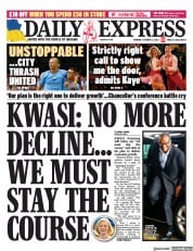Daily Express front page for 3 October 2022