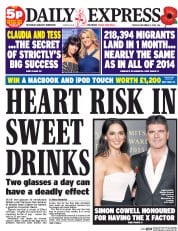 Daily Express (UK) Newspaper Front Page for 3 November 2015