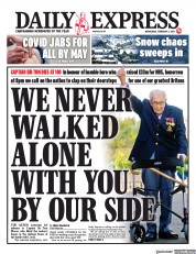 Daily Express (UK) Newspaper Front Page for 3 February 2021