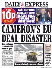Daily Express (UK) Newspaper Front Page for 3 March 2016