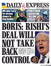 Daily Express (UK) Newspaper Front Page for 3 March 2023