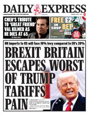 Daily Express front page for 3 April 2025