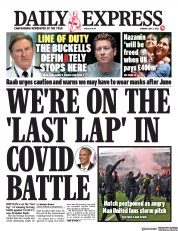 Daily Express (UK) Newspaper Front Page for 3 May 2021