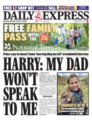 Daily Express front page for 3 May 2025