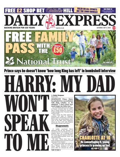 Daily Express Newspaper Front Page (UK) for 3 May 2025