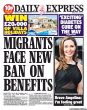 Daily Express (UK) Newspaper Front Page for 3 June 2013