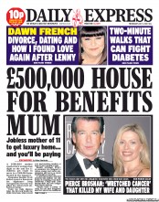 Daily Express (UK) Newspaper Front Page for 3 July 2013