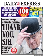 Daily Express (UK) Newspaper Front Page for 3 August 2017