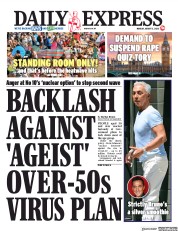 Daily Express (UK) Newspaper Front Page for 3 August 2020