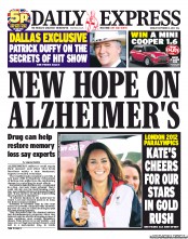 Daily Express (UK) Newspaper Front Page for 3 September 2012