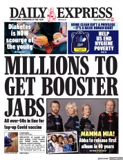 Daily Express (UK) Newspaper Front Page for 3 September 2021