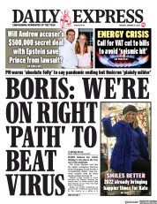 Daily Express front page for 4 January 2022
