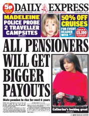 Daily Express (UK) Newspaper Front Page for 4 February 2014