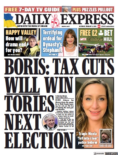 Daily Express Newspaper Front Page (UK) for 4 February 2023