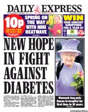 Daily Express Newspaper Front Page (UK) for 4 March 2013