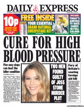 Daily Express (UK) Newspaper Front Page for 4 April 2013