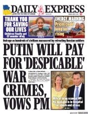 Daily Express (UK) Newspaper Front Page for 4 April 2022