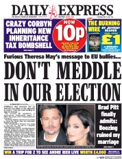 Daily Express (UK) Newspaper Front Page for 4 May 2017