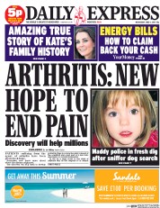 Daily Express Newspaper Front Page (UK) for 4 June 2014