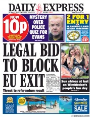 Daily Express (UK) Newspaper Front Page for 4 July 2016