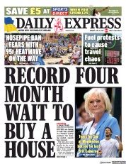 Daily Express front page for 4 July 2022