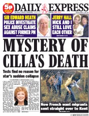 Daily Express (UK) Newspaper Front Page for 4 August 2015