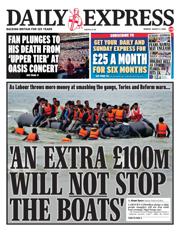 Daily Express front page for 4 August 2025