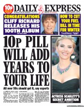 Daily Express (UK) Newspaper Front Page for 4 September 2013